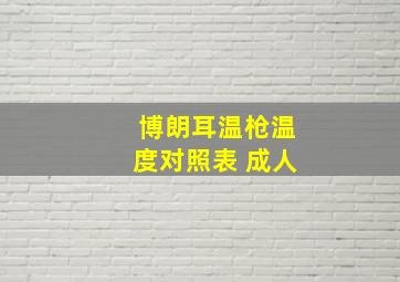 博朗耳温枪温度对照表 成人